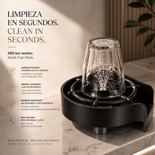 LEVARIA™ Enjuagador de Vasos a Presión — Limpieza Rápida en Segundos sin Esfuerzo