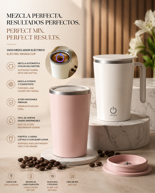 LEVARIA™ Vaso mezclador magnético, portátil, ideal para café y licuados