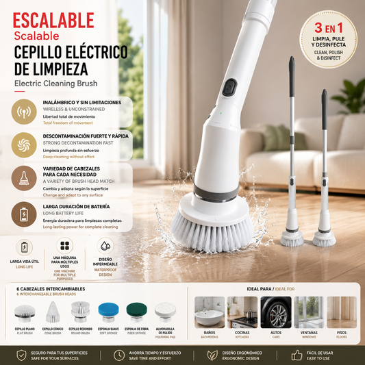 Electric Scrubber Cleaning Wall Long Handle Elbow Telescopic Multifunction Cleaning Brush