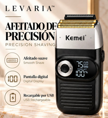 Large Capacity Lithium Battery LCD Display Two-In-One Stainless Steel Blade Shaver