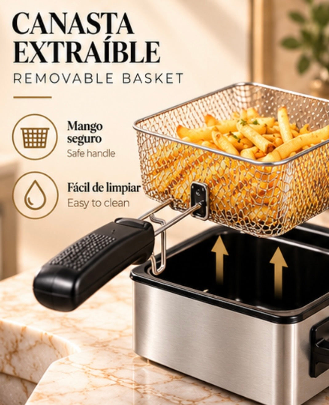Household 3L French Fries Electromechanical Fryer