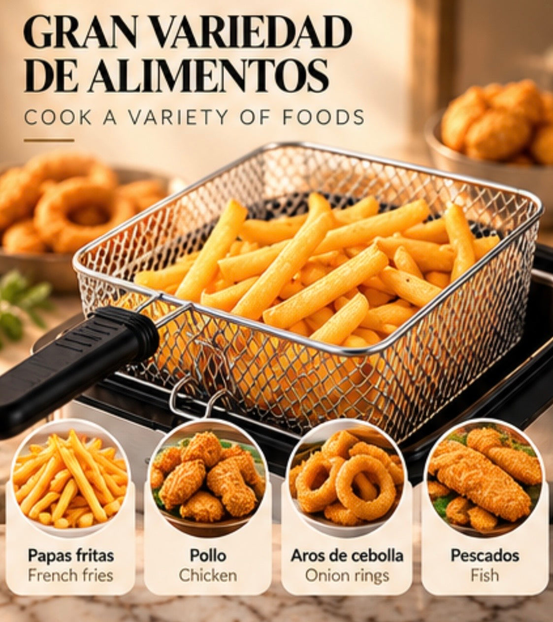 Visual Multifunctional Electric Air Fryer Skewer French Fries Machine