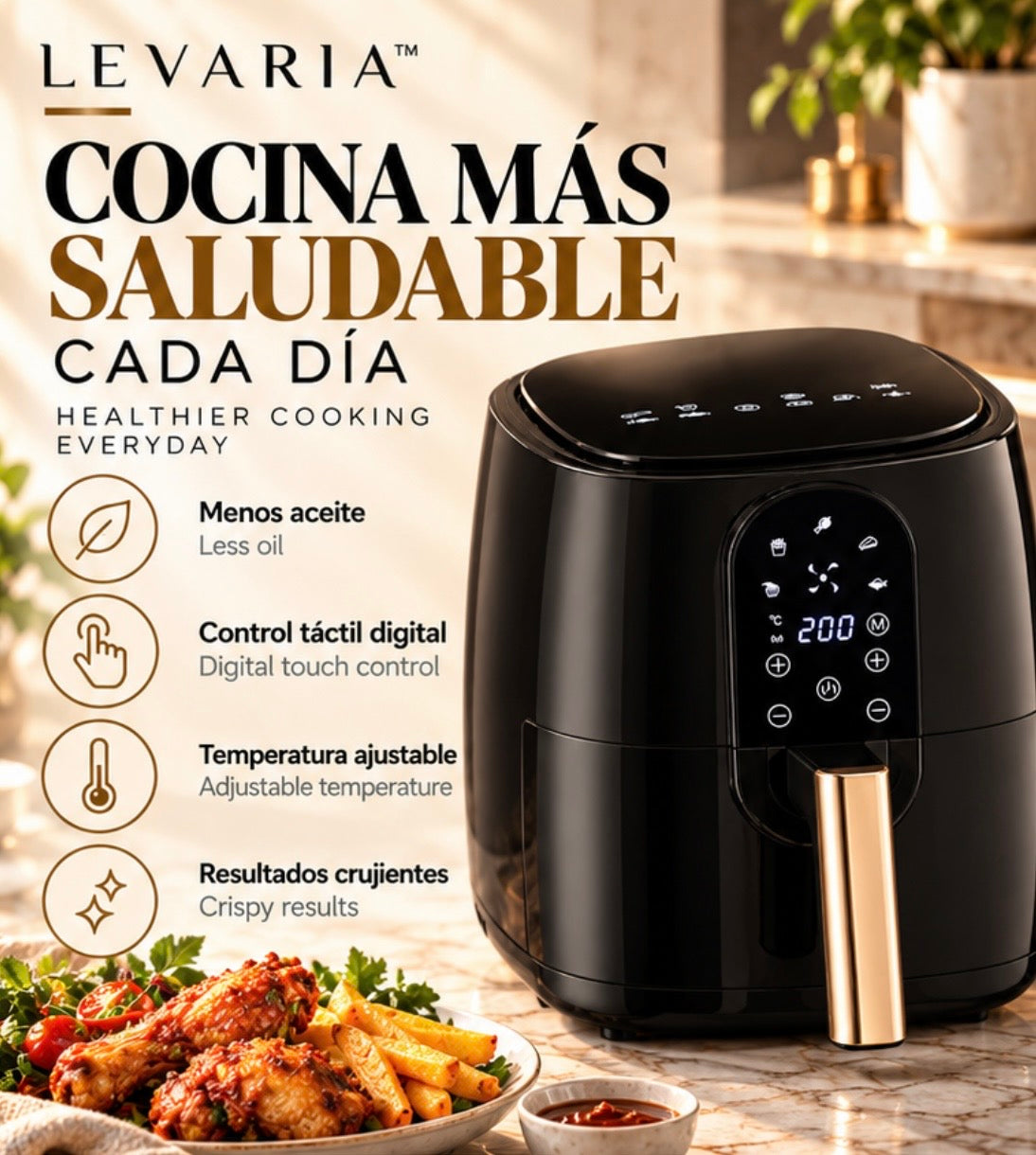 Home Fashion Simple Touch Screen Air Fryer