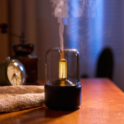 LEVARIA™ Difusor Aromático Efecto Vela | Humidificador con Luz Relajante y Aromaterapia