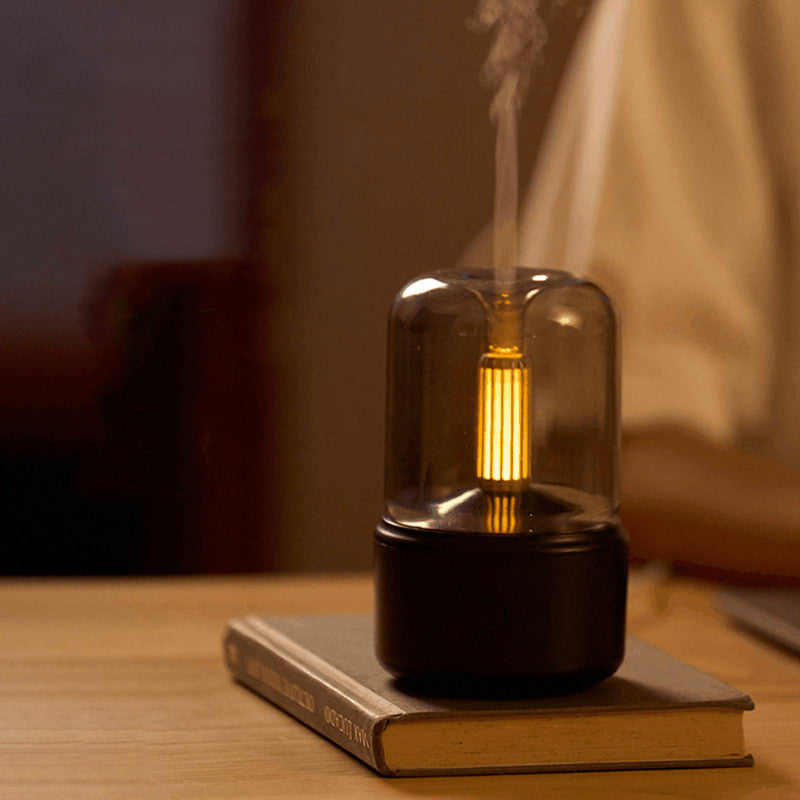 LEVARIA™ Difusor Aromático Efecto Vela | Humidificador con Luz Relajante y Aromaterapia