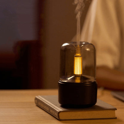 LEVARIA™ Difusor Aromático Efecto Vela | Humidificador con Luz Relajante y Aromaterapia