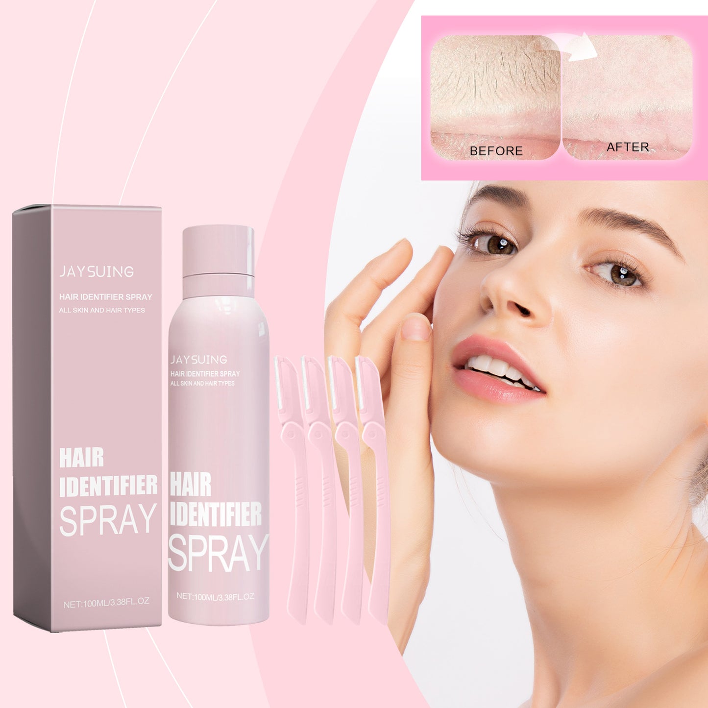 Hair Identifier Spray LEVARIA™ SilkSkin Hair Eraser – Facial Hair Removal Spray