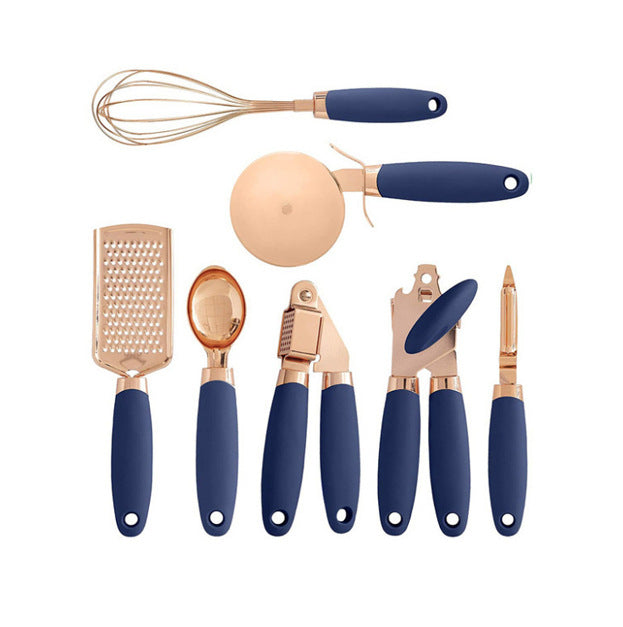 LEVARIA™ RoseGold Kitchen Luxe Set – 7PC Stainless Steel Utensils