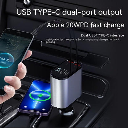 LEVARIA™ VoltDrive Pro – Ultra Fast Retractable Car Charger