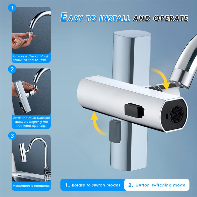 LEVARIA™ AquaFlow Luxe – Multifunction Waterfall Faucet