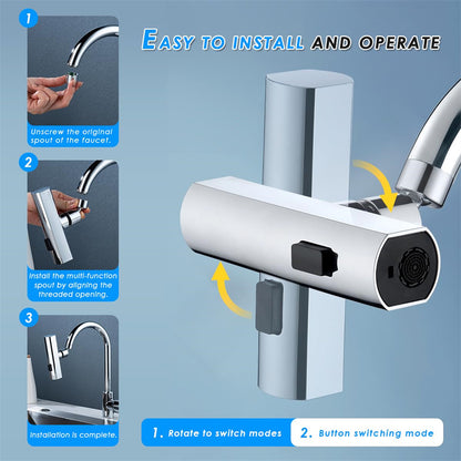 LEVARIA™ AquaFlow Luxe – Multifunction Waterfall Faucet