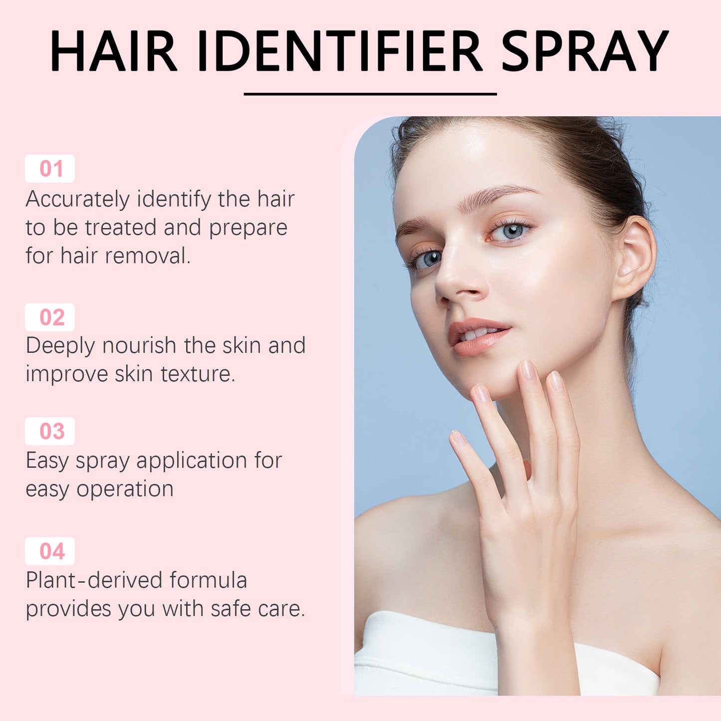 Hair Identifier Spray LEVARIA™ SilkSkin Hair Eraser – Facial Hair Removal Spray