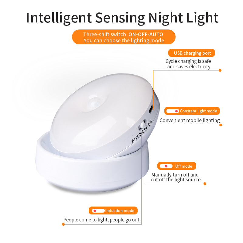 LEVARIA™ MotionGlow Night Light – Lámpara LED con Sensor de Movimiento 3 Modos