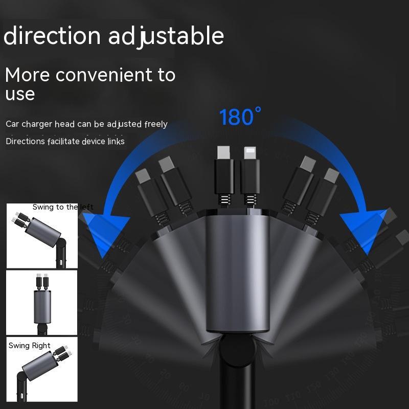 LEVARIA™ VoltDrive Pro – Ultra Fast Retractable Car Charger