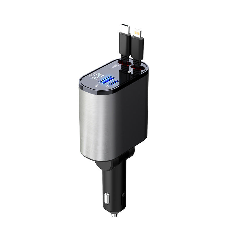 LEVARIA™ VoltDrive Pro – Ultra Fast Retractable Car Charger