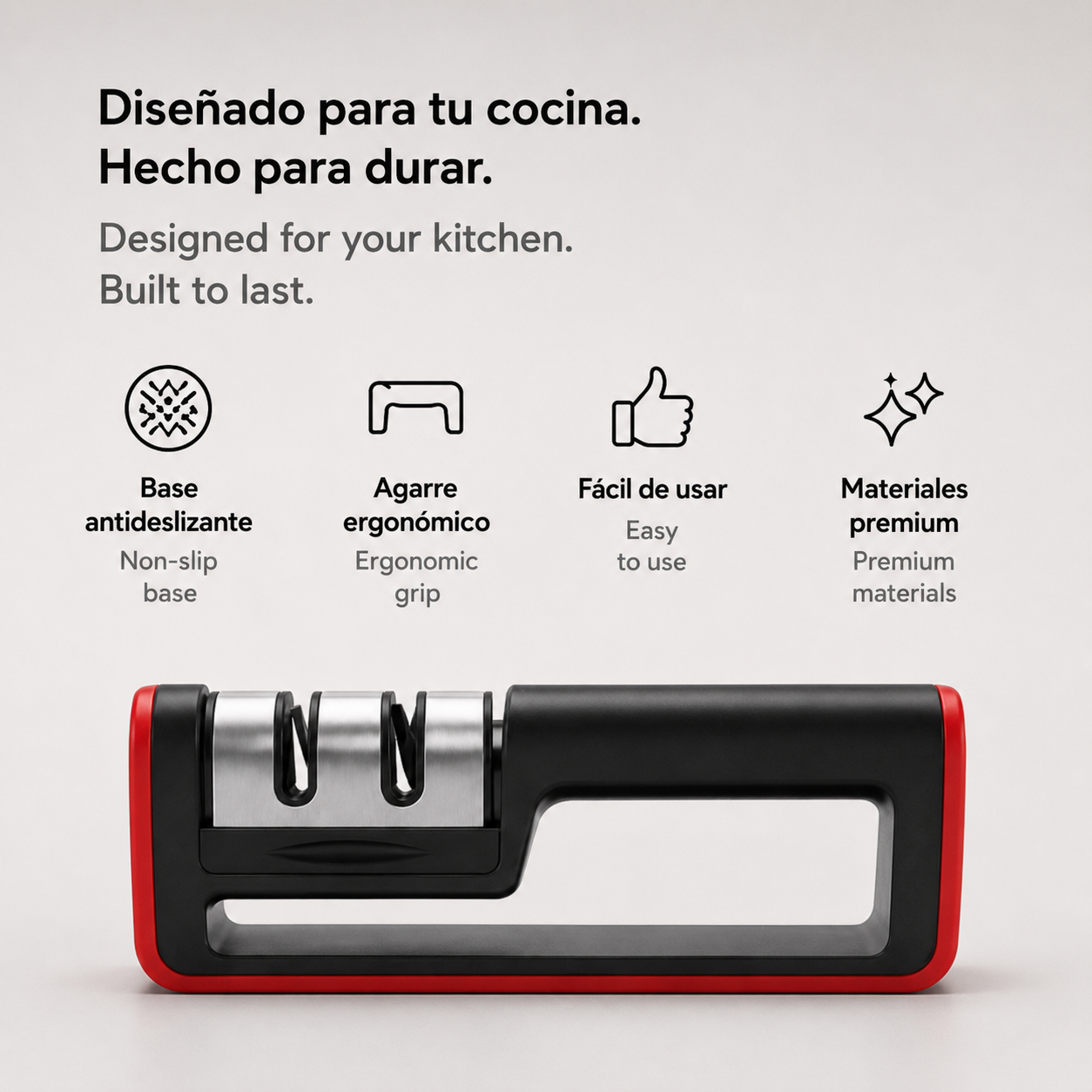 LEVARIA™ Afilador profesional de cuchillos, filo extra fino, para cortes sin dificultades