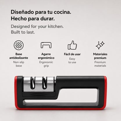 LEVARIA™ Afilador profesional de cuchillos, filo extra fino, para cortes sin dificultades