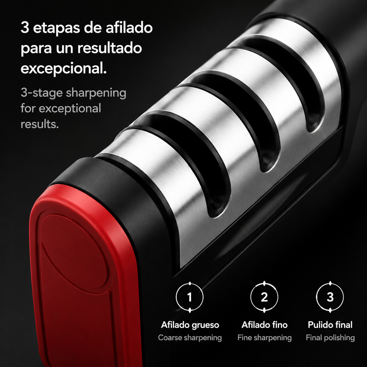 LEVARIA™ Afilador profesional de cuchillos, filo extra fino, para cortes sin dificultades