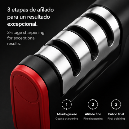 LEVARIA™ Afilador profesional de cuchillos, filo extra fino, para cortes sin dificultades