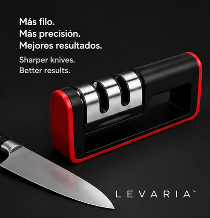 LEVARIA™ Afilador profesional de cuchillos, filo extra fino, para cortes sin dificultades